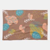 Blätter Formen Gezeichnet Jahr um Boho Scandi Dish Geschirrtuch (Horizontal)