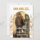 Blätter Foto Arch Save the Date Einladung (Vorderseite)