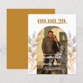 Blätter Foto Arch Save the Date Einladung (Vorne/Hinten)