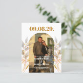 Blätter Foto Arch Save the Date Einladung (Stehend Vorderseite)