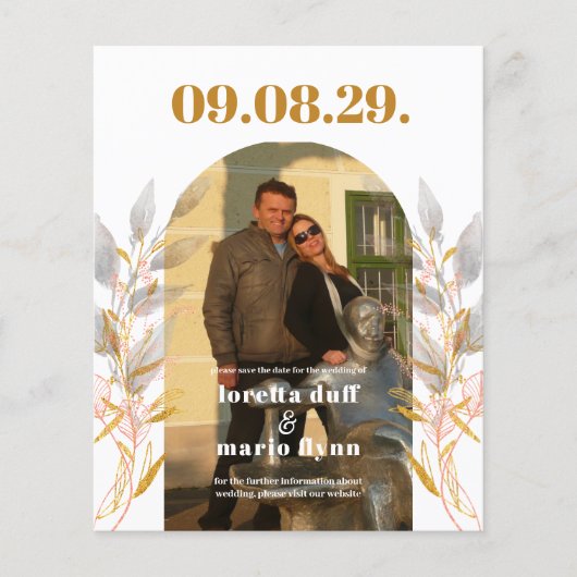 Blätter Foto Arch Save the Date Einladung (Vorderseite)