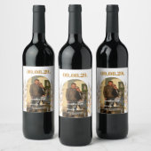 Blätter Foto Arch Save the Date Weinetikett (Flaschen)