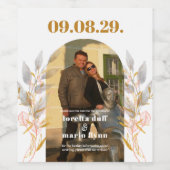 Blätter Foto Arch Save the Date Weinetikett (Einzelnes Label)