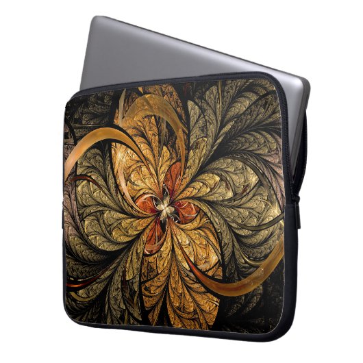 Blätter Fraktal Art Laptopschutzhülle (Vorderseite Links)