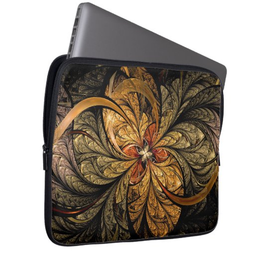 Blätter Fraktal Art Laptopschutzhülle (Vorne Rechts)