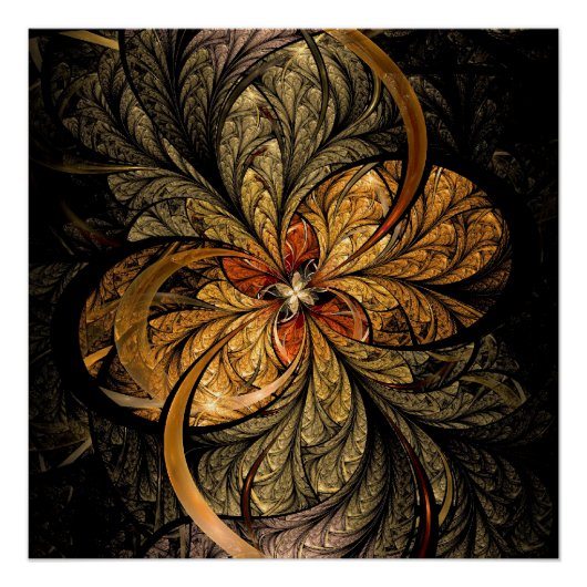 Blätter Fraktal Art Poster (Vorderseite)