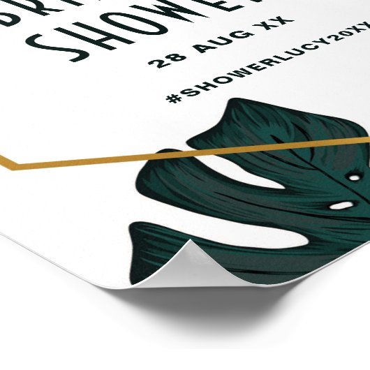 Blätter Frame Tropical Brautparty Begrüßungszeiche Poster (Ecke)