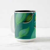 Blätter "Fresh Garden" Zweifarbige Tasse (Vorderseite Links)