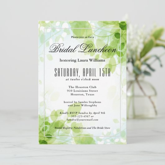 Blätter Frühjahr Einladung (Stehend Vorderseite)