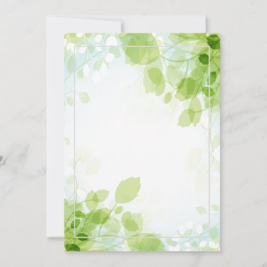 Blätter Frühjahr Einladung (Rückseite)