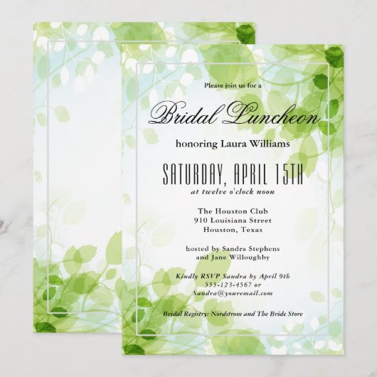 Blätter Frühjahr Einladung (Vorne/Hinten)