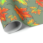 Blätter für Ahorn-Blätter in Rot-Orange Geschenkpapier (Rolleneckpunkt)