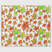 Blätter für Ahorn-Blätter in Rot-Orange Geschenkpapier (Flach)
