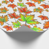 Blätter für Ahorn-Blätter in Rot-Orange Geschenkpapier (Ecke)