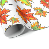 Blätter für Ahorn-Blätter in Rot-Orange Geschenkpapier (Rolleneckpunkt)