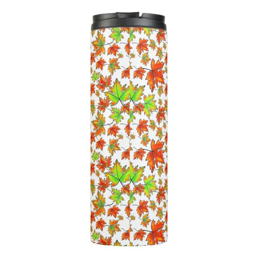 Blätter für Ahorn-Blätter in Rot-Orange Thermosbecher (Rückseite)