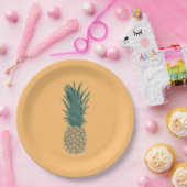 Blätter für Ananasmalerei, ganz, Ananas, PapierTel Pappteller (Party)