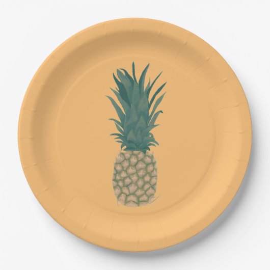 Blätter für Ananasmalerei, ganz, Ananas, PapierTel Pappteller (Vorderseite)