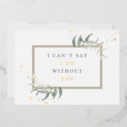 Blätter für Aquarellbilder Folieneinladung (Briefumschlag)