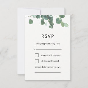 Blätter für Aquarellbilder RSVP-Karte Moderner Sch RSVP Karte