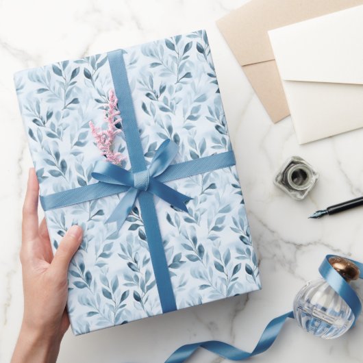 Blätter für Aquarellfarben Blau/Grau Geschenkpapier (Schenken)