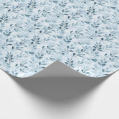 Blätter für Aquarellfarben Blau/Grau Geschenkpapier (Ecke)