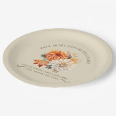 Blätter für Aquarellfarben fallen Herbstkurse an Pappteller (Schrägansicht)