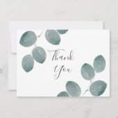 Blätter für Aquarellfarben-Silver-Dollar-Eukalyptu Dankeskarte (Vorderseite)