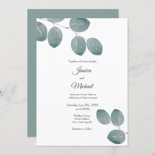 Blätter für Aquarellfarben-Silver-Dollar-Eukalyptu Einladung
