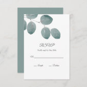 Blätter für Aquarellfarben-Silver-Dollar-Eukalyptu RSVP Karte (Vorne/Hinten)