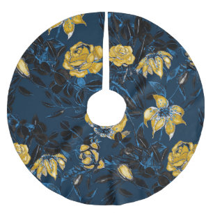 Blätter für Aquarellfarben: Vintages Muster Polyester Weihnachtsbaumdecke