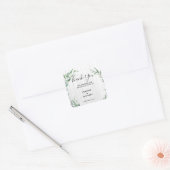 Blätter für Aquarelloliven Hochzeit Danke Quadratischer Aufkleber (Umschlag)