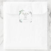 Blätter für Aquarelloliven Hochzeit Danke Quadratischer Aufkleber (Tasche)