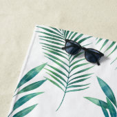 Blätter für Aquarellpalme Vorname für Monogramm Strandtuch (Beispiel)