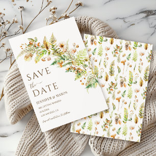 Blätter für Baumzweige im Herbst fallen Save the D Einladung