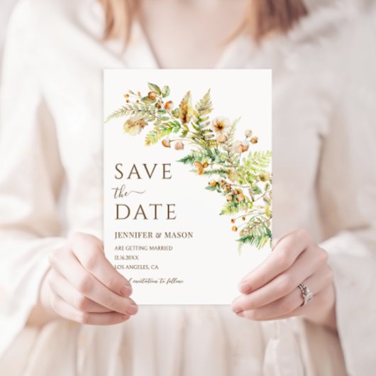 Blätter für Baumzweige im Herbst fallen Save the D Einladung