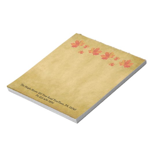 Blätter für benutzerdefinierte Maple Kleiner Notep Notizblock (Rotiert)