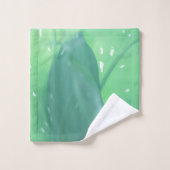 Blätter für blassgrüne Pflanze Muster Badhandtuch Set (Waschlappen)