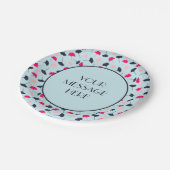 Blätter für Blau und Rosa Ginkgo nach Maß Pappteller (Schrägansicht)