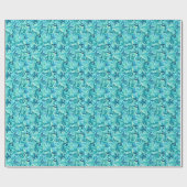 Blätter für blaue und grüne Wasserfarben Geschenkpapier (Flach)