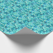 Blätter für blaue und grüne Wasserfarben Geschenkpapier (Ecke)