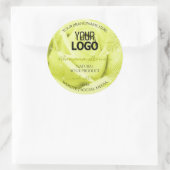 Blätter für Blumenprodukte mit dem Logo "Gelbe Ros Runder Aufkleber (Tasche)