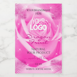 Blätter für Blumenprodukte Rosa Palme Logo Lebensmitteletikett