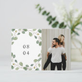 Blätter für botanische Rahmen Wasserfarben Foto Save The Date (Stehend Vorderseite)