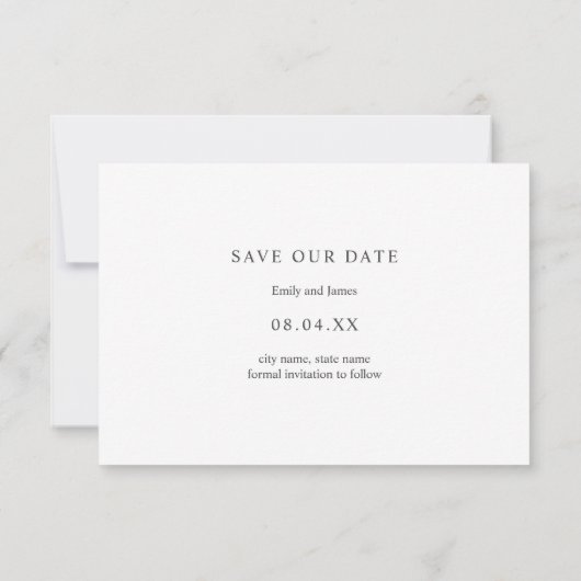 Blätter für botanische Rahmen Wasserfarben Foto Save The Date (Rückseite)