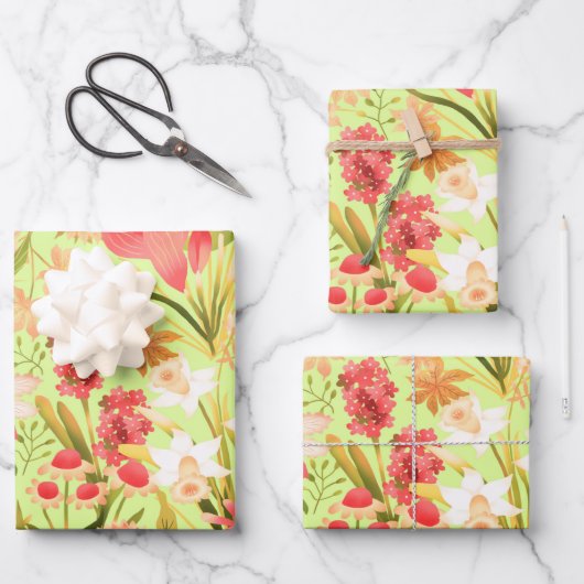 Blätter für botanisches grünes Umhüllungspapier (Vorderseite)