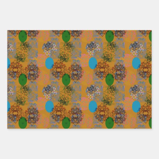 Blätter für das blaue Umhüllungspapier Orange Brow (Vorderseite 3)