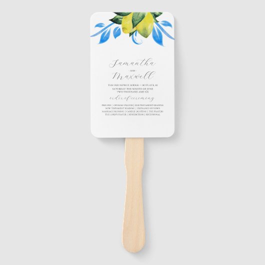 Blätter für das Hochzeitsprogramm "Botanische Zitr Fächer (Vorderseite)