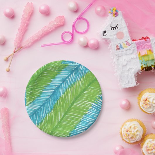 Blätter für das Muster der Papiertafel "Green and Pappteller (Party)
