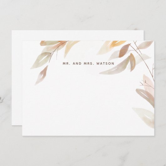 Blätter für den Autumn Branch (Aquarellfarben) - C Mitteilungskarte (Vorne/Hinten)